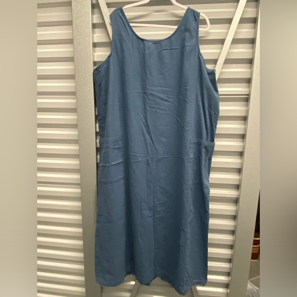 Vintage Linen Plus Size Tank Dress with Pockets- Sag Harbor Size 2XL